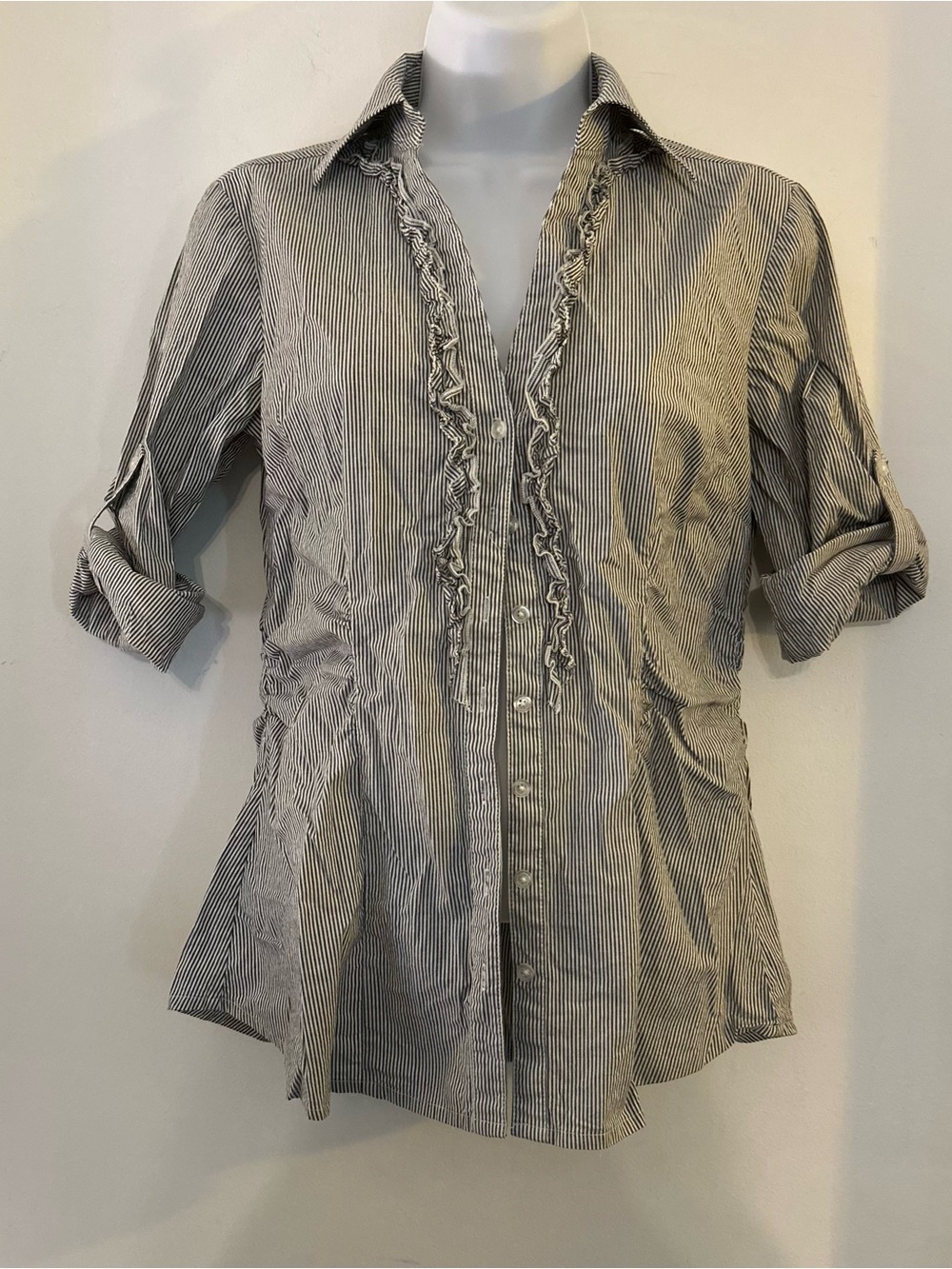 WHBM | Ruffle Front Button-Up Shirt